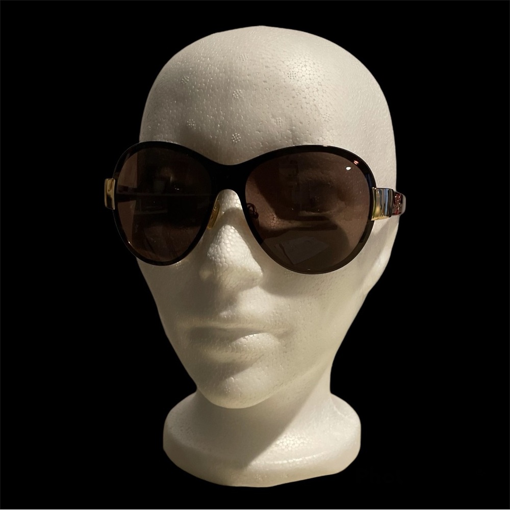 D&G Oversized Brown Gradient Sunglasses with Gold Temples